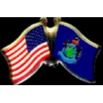 MAINE PIN STATE FLAG USA FRIENDSHIP FLAGS PIN